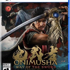 PS5 game case for Onimusha: Way of the Sword, featuring PlayStation 5 branding and Capcom branding on the front cover.