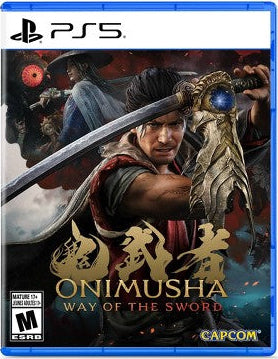 PS5 game case for Onimusha: Way of the Sword, featuring PlayStation 5 branding and Capcom branding on the front cover.